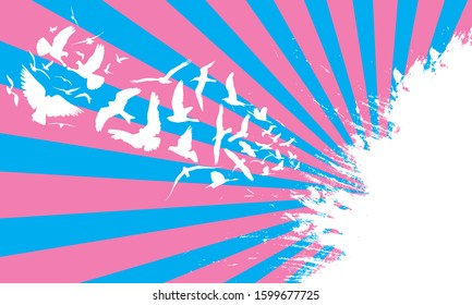 Strokes of birds flying on geometric rays