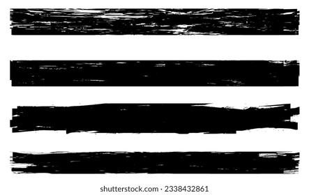 Strokes of black paint isolated on white background