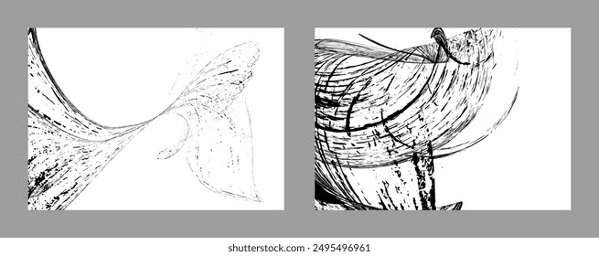 Strokes of black paint on a white background. Set of two templates. Graffiti element. Design template for the design of banners, posters, booklets, covers, magazines. EPS 10