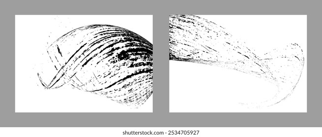 Strokes of black paint on a white background. Set of two templates. Graffiti element. Design template for the design of banners, posters, booklets, covers, magazines. EPS 10