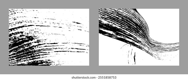 Strokes of black paint on a white background. Set of two templates. Graffiti element. Design template for the design of banners, posters, booklets, covers, magazines. EPS 10