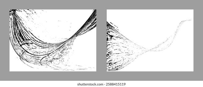Strokes of black paint on a white background. Set of two templates. Graffiti element. Design template for the design of banners, posters, booklets, covers, magazines. EPS 10