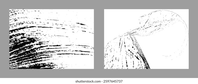 Strokes of black paint on a white background. Set of two templates. Graffiti element. Design template for the design of banners, posters, booklets, covers, magazines. EPS 10