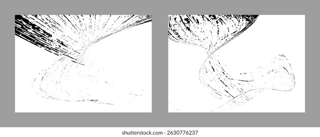 Strokes of black paint on a white background. Set of two templates. Graffiti element. Design template for the design of banners, posters, booklets, covers, magazines. EPS 10