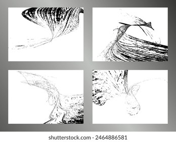 Strokes of black paint. Set of 4 templates. Graffiti element. Design template for the design of banners, posters, booklets, covers, magazines. EPS 10