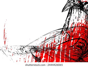 Trazos de pintura negra y roja sobre fondo blanco. Elemento de graffiti. Plantilla de diseño para el diseño de Anuncios, carteles, folletos, portadas, revistas. EPS 10