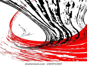 Strokes of black and red paint on a white background. Graffiti element. Design template for the design of banners, posters, booklets, covers, magazines. EPS 10