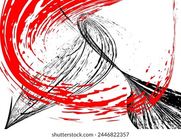 Trazos de pintura negra y roja sobre fondo blanco. Elemento de graffiti. Plantilla de diseño para el diseño de Anuncios, carteles, folletos, portadas, revistas. EPS 10