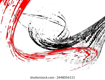 Strokes of black and red paint on a white background. Graffiti element. Design template for the design of banners, posters, booklets, covers, magazines. EPS 10