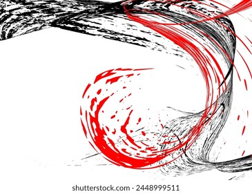 Strokes of black and red paint on a white background. Graffiti element. Design template for the design of banners, posters, booklets, covers, magazines. EPS 10