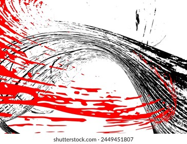 Strokes of black and red paint on a white background. Graffiti element. Design template for the design of banners, posters, booklets, covers, magazines. EPS 10