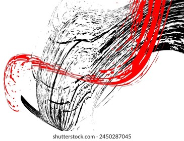 Strokes of black and red paint on a white background. Graffiti element. Design template for the design of banners, posters, booklets, covers, magazines. EPS 10