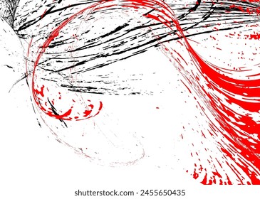 Strokes of black and red paint on a white background. Graffiti element. Design template for the design of banners, posters, booklets, covers, magazines. EPS 10