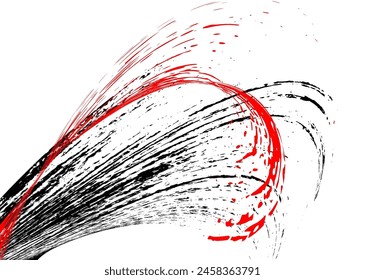 Strokes of black and red paint on a white background. Graffiti element. Design template for the design of banners, posters, booklets, covers, magazines. EPS 10