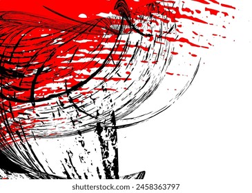 Strokes of black and red paint on a white background. Graffiti element. Design template for the design of banners, posters, booklets, covers, magazines. EPS 10