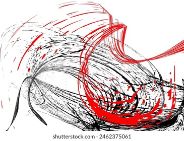 Strokes of black and red paint on a white background. Graffiti element. Design template for the design of banners, posters, booklets, covers, magazines. EPS 10