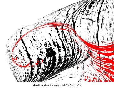 Strokes of black and red paint on a white background. Graffiti element. Design template for the design of banners, posters, booklets, covers, magazines. EPS 10