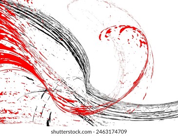 Trazos de pintura negra y roja sobre fondo blanco. Elemento de graffiti. Plantilla de diseño para el diseño de Anuncios, carteles, folletos, portadas, revistas. EPS 10