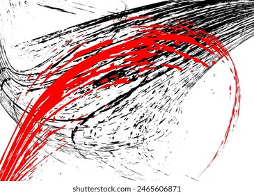 Strokes of black and red paint on a white background. Graffiti element. Design template for the design of banners, posters, booklets, covers, magazines. EPS 10