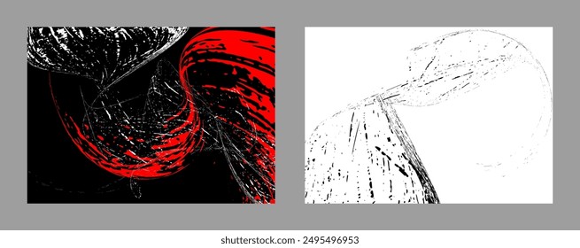 Strokes of black and red paint. Set of two templates. Graffiti element. Design template for the design of banners, posters, booklets, covers, magazines. EPS 10