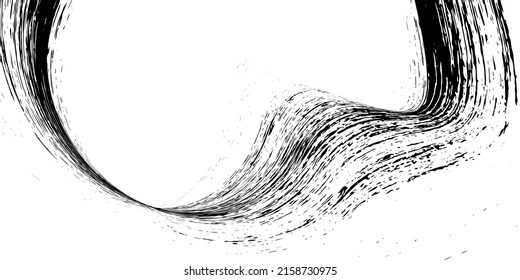 Strokes in different directions of black paint on a white background. Graffiti element. Design template for the design of banners, posters, booklets, covers, magazines. EPS 10