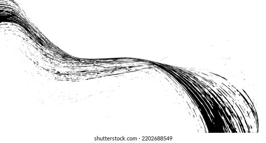 Strokes in different directions of black paint on a white background. Graffiti element. Design template for the design of banners, posters, booklets, covers, magazines. EPS 10
