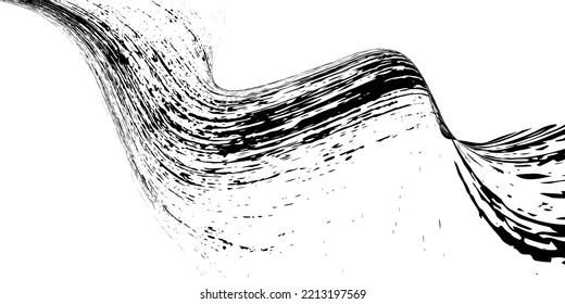 Strokes in different directions of black paint on a white background. Graffiti element. Design template for the design of banners, posters, booklets, covers, magazines. EPS 10