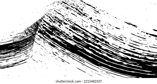 Strokes in different directions of black paint on a white background. Graffiti element. Design template for the design of banners, posters, booklets, covers, magazines. EPS 10