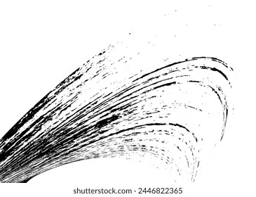 Strokes in different directions of black paint on a white background. Graffiti element. Design template for the design of banners, posters, booklets, covers, magazines. EPS 10