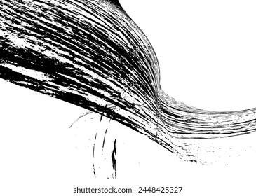 Strokes in different directions of black paint on a white background. Graffiti element. Design template for the design of banners, posters, booklets, covers, magazines. EPS 10