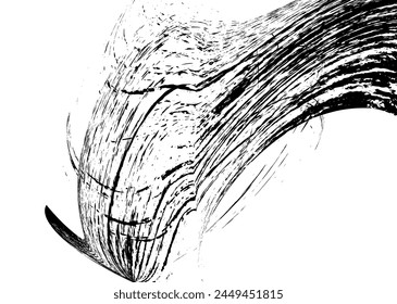 Strokes in different directions of black paint on a white background. Graffiti element. Design template for the design of banners, posters, booklets, covers, magazines. EPS 10