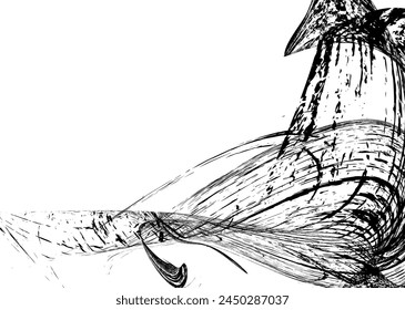 Strokes in different directions of black paint on a white background. Graffiti element. Design template for the design of banners, posters, booklets, covers, magazines. EPS 10