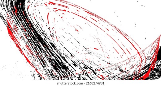 Strokes in different directions with black and red paint on a white background. Graffiti element. Design template for the design of banners, posters, booklets, covers, magazines. EPS 10
