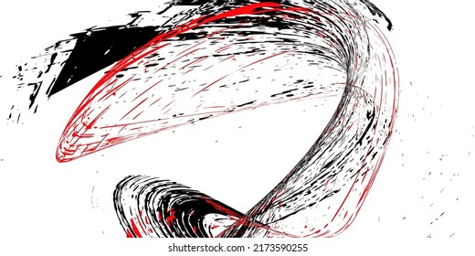 Strokes in different directions with black and red paint on a white background. Graffiti element. Design template for the design of banners, posters, booklets, covers, magazines. EPS 10