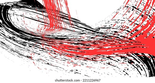 Schlagt in verschiedene Richtungen mit schwarz-roter Farbe auf weißem Hintergrund. Graffiti-Element. Design-Vorlage für das Design von Bannern, Plakaten, Broschüren, Covers, Magazinen. EPS10