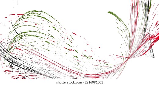 Strokes in different directions with black and red paint on a white background. Graffiti element. Design template for the design of banners, posters, booklets, covers, magazines. EPS 10