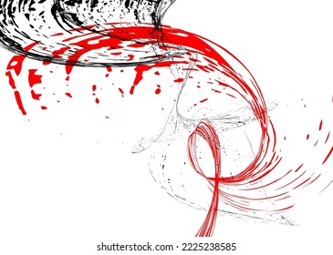 Strokes in different directions with red and black paint on a white background. Graffiti element. Design template for the design of banners, posters, booklets, covers, magazines. EPS 10