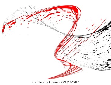 Strokes in different directions with red and black paint on a white background. Graffiti element. Design template for the design of banners, posters, booklets, covers, magazines. EPS 10