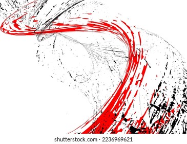 Strokes in different directions with red and black paint on a white background. Graffiti element. Design template for the design of banners, posters, booklets, covers, magazines. EPS 10