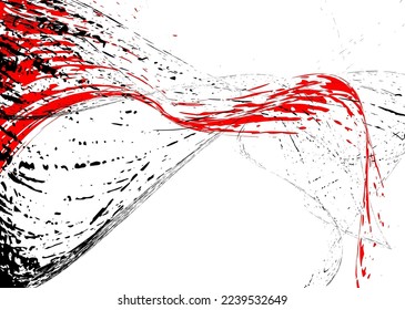 Strokes in different directions with red and black paint on a white background. Graffiti element. Design template for the design of banners, posters, booklets, covers, magazines. EPS 10