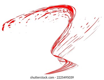 Golpea en diferentes direcciones de pintura roja sobre un fondo blanco. Elemento de graffiti. Plantilla de diseño para el diseño de carteles, carteles, folletos, portadas, revistas. EPS 10