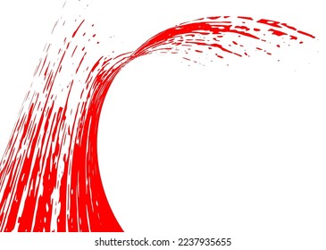Strokes in different directions of red paint on a white background. Graffiti element. Design template for the design of banners, posters, booklets, covers, magazines. EPS 10
