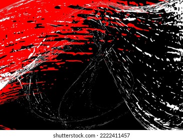 Strokes in different directions with red and white paint on a black background. Graffiti element. Design template for the design of banners, posters, booklets, covers, magazines. EPS 10