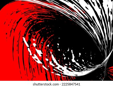 Strokes in different directions with red and white paint on a black background. Graffiti element. Design template for the design of banners, posters, booklets, covers, magazines. EPS 10