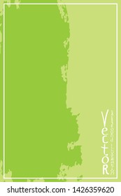 Strokes of green paint with a dry brush. Template for cover, flyer, poster. Grunge stains vector abstraction