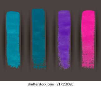 Strokes of paint on a dark background. Vector illustration.