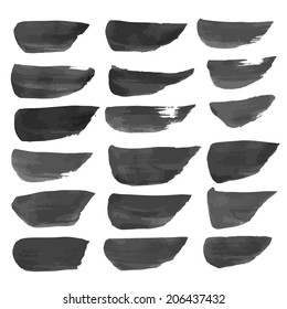 Strokes painted with black paint isolated on a white background 1