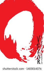 Strokes of red paint with a dry brush. Template for cover, flyer, poster. Grunge stains vector abstraction