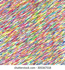 Strokes scribbles seamless pattern. Colorful abstract background.