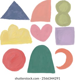 strokes shapes palete and colors hand drawn watercolour clipart